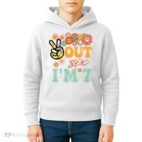 Peace Out Six I'm 7 Groovy 7th Happy Birthday Boy Girl Kids Hoodie thumb 4
