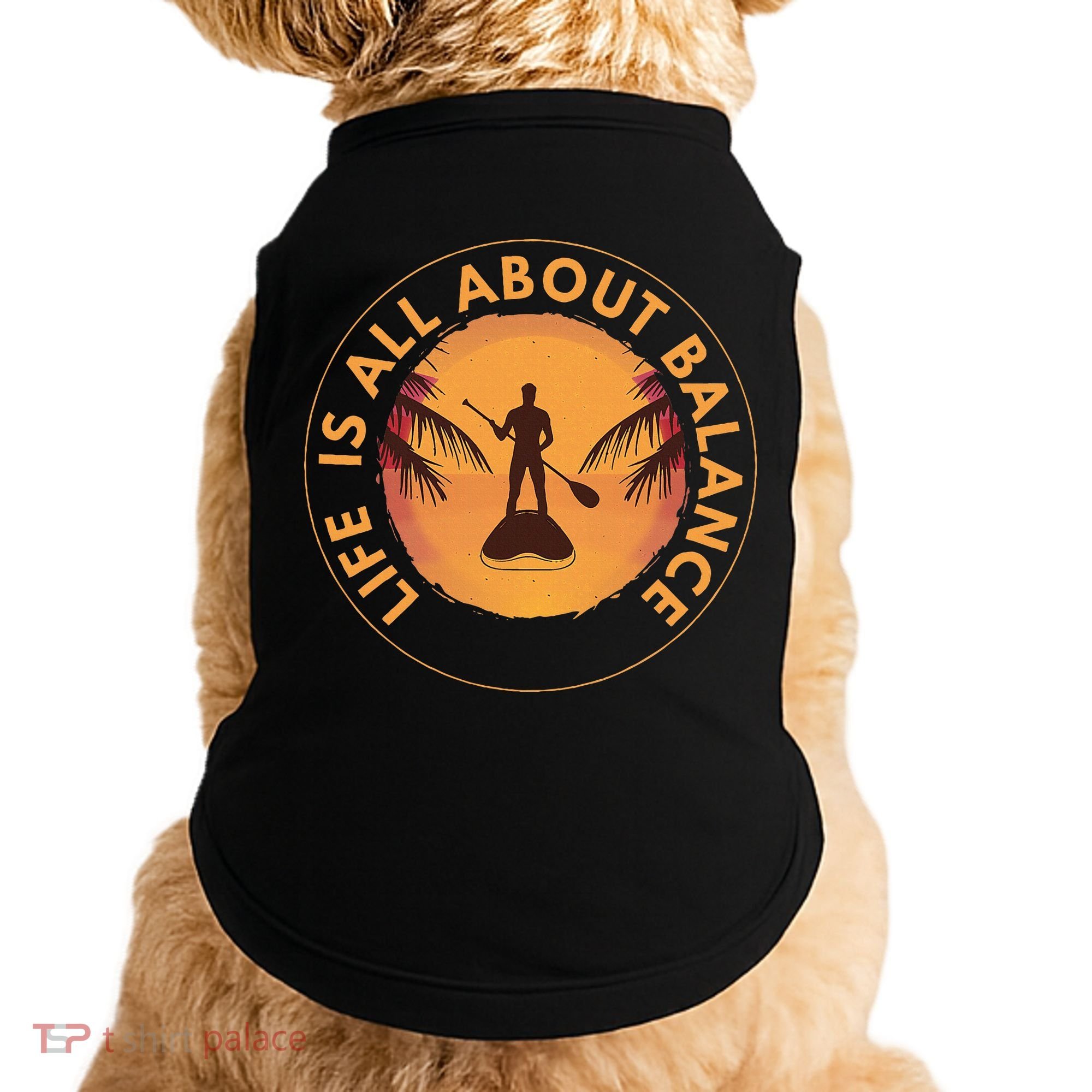 Paddleboarder On Sup Paddle Board For Standup Paddling Doggie Tank