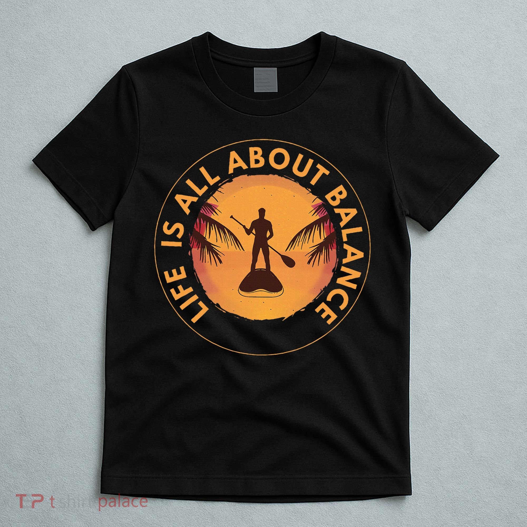 Paddleboarder On Sup Paddle Board For Standup Paddling T-Shirt