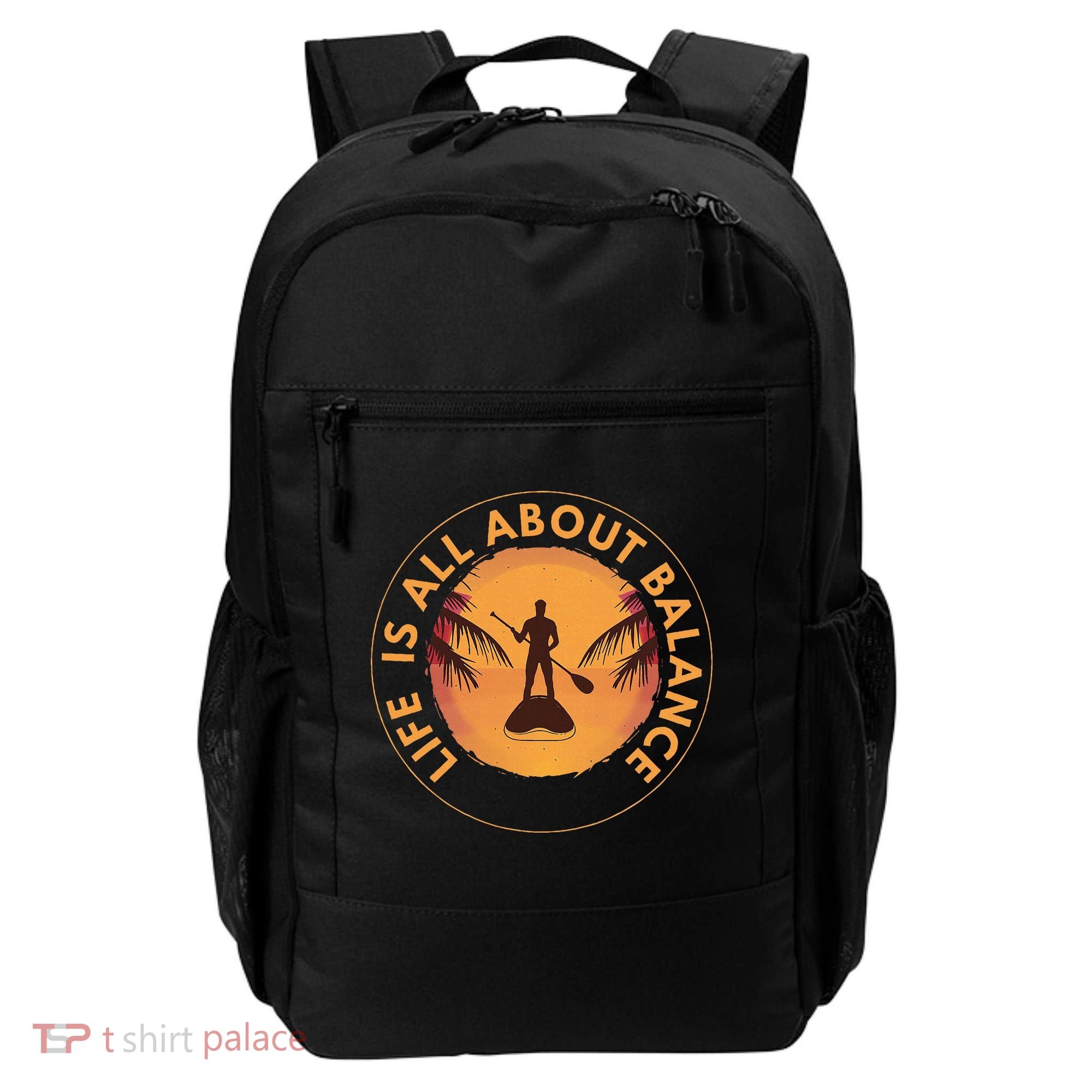 Paddleboarder On Sup Paddle Board For Standup Paddling Backpack