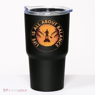 Paddleboarder On Sup Paddle Board For Standup Paddling Tumbler
