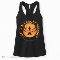 Paddleboarder On Sup Paddle Board For Standup Paddling Women's Tank Top thumb 0