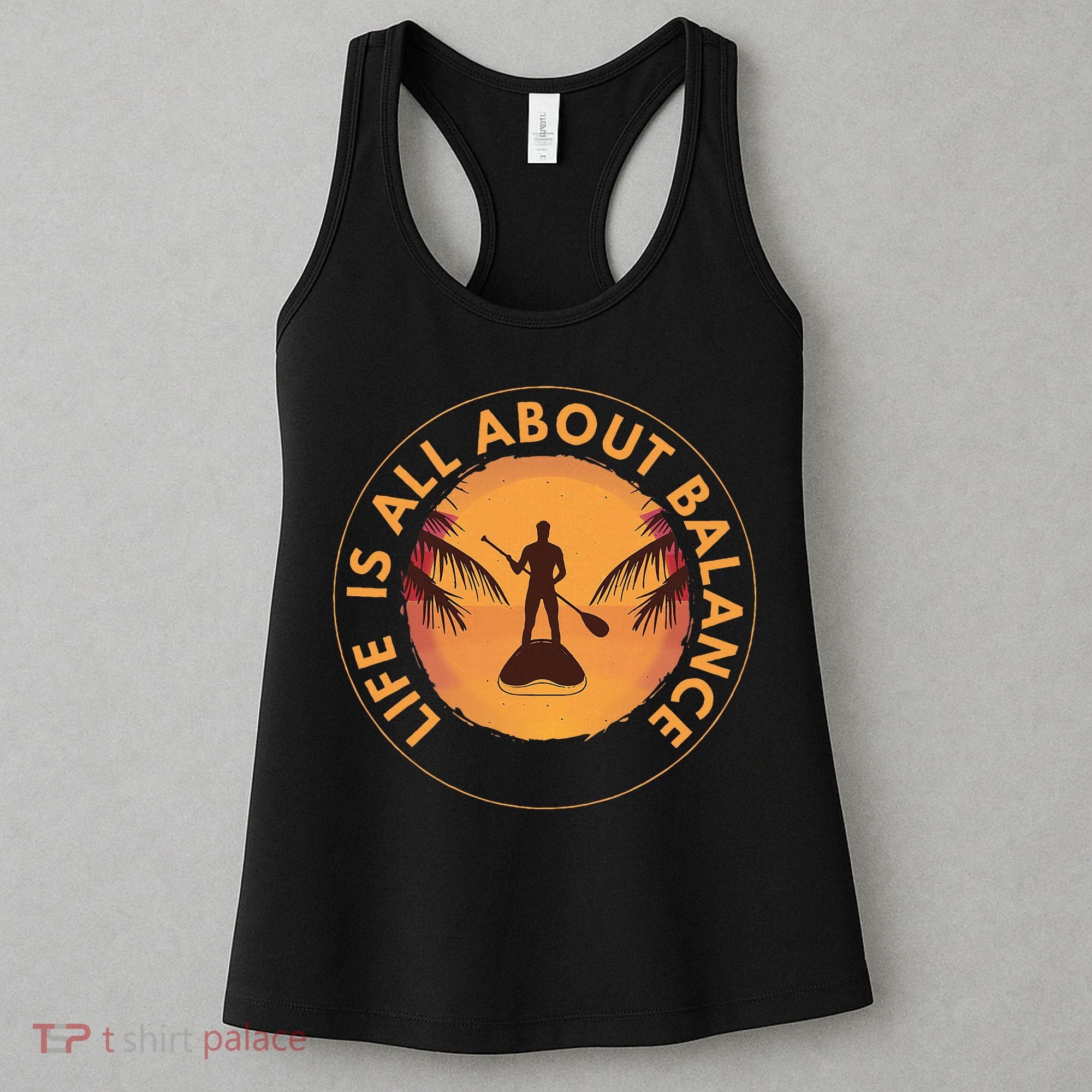 Paddleboarder On Sup Paddle Board For Standup Paddling Women's Tank Top