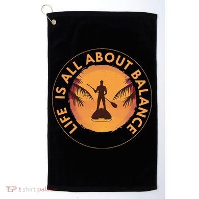 Paddleboarder On Sup Paddle Board For Standup Paddling Golf Towel
