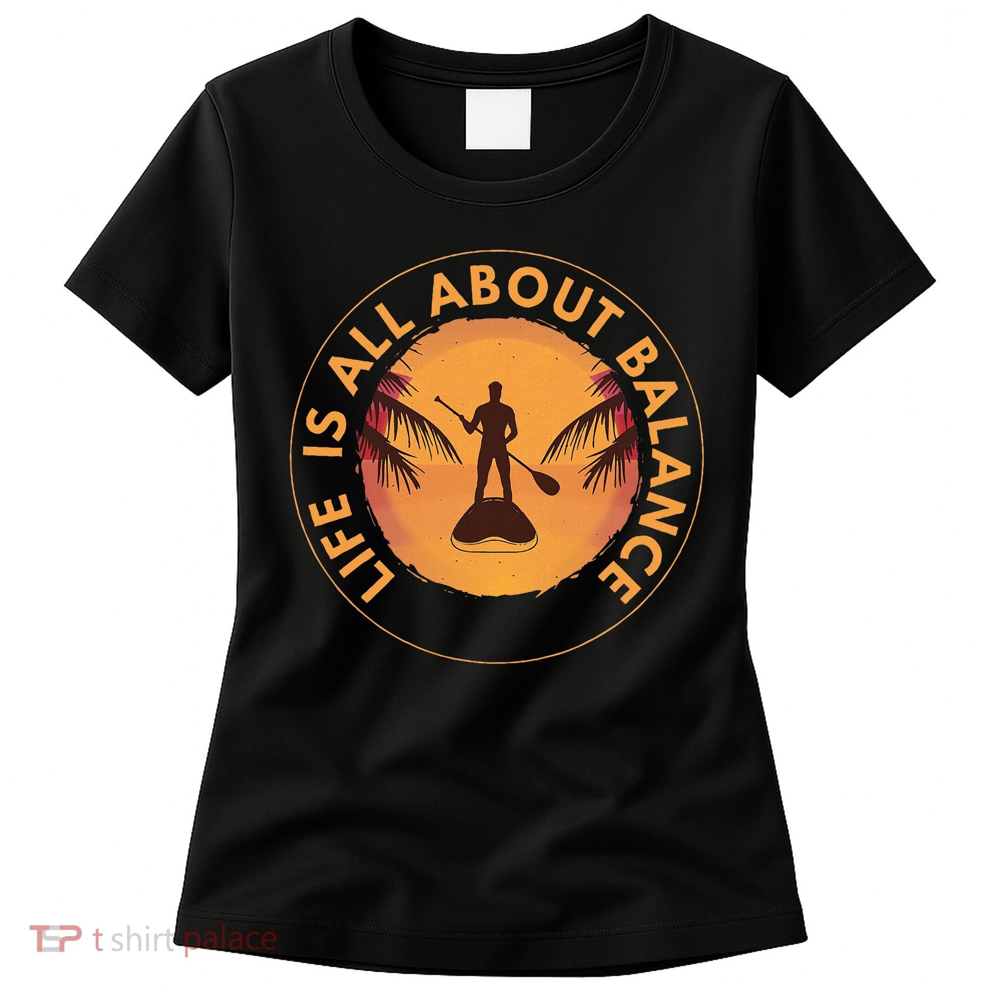 Paddleboarder On Sup Paddle Board For Standup Paddling Women's T-Shirt