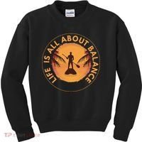 Paddleboarder On Sup Paddle Board For Standup Paddling Kids Sweatshirt thumb 0