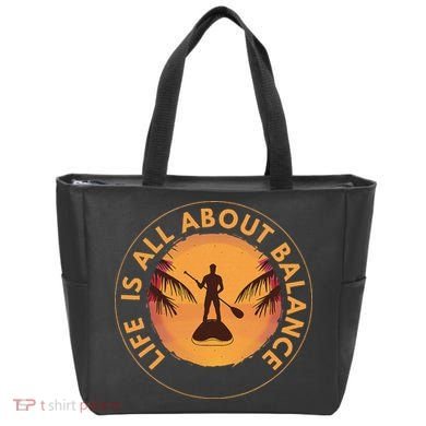 Paddleboarder On Sup Paddle Board For Standup Paddling Tote Bag