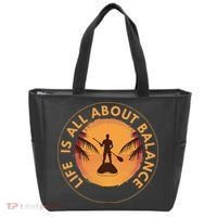 Paddleboarder On Sup Paddle Board For Standup Paddling Tote Bag thumb 0