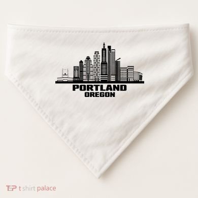 Portland Oregon State Skyline USA-Made Doggie Bandana