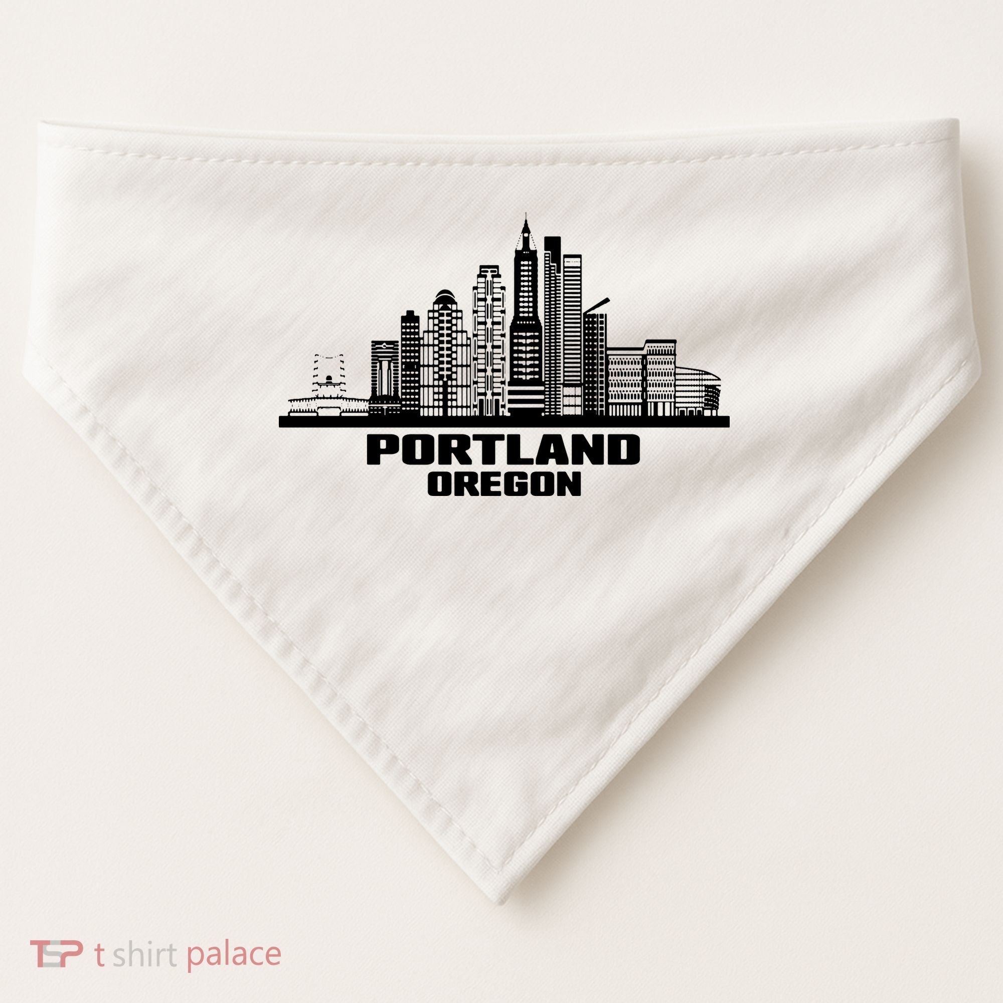 Portland Oregon State Skyline USA-Made Doggie Bandana