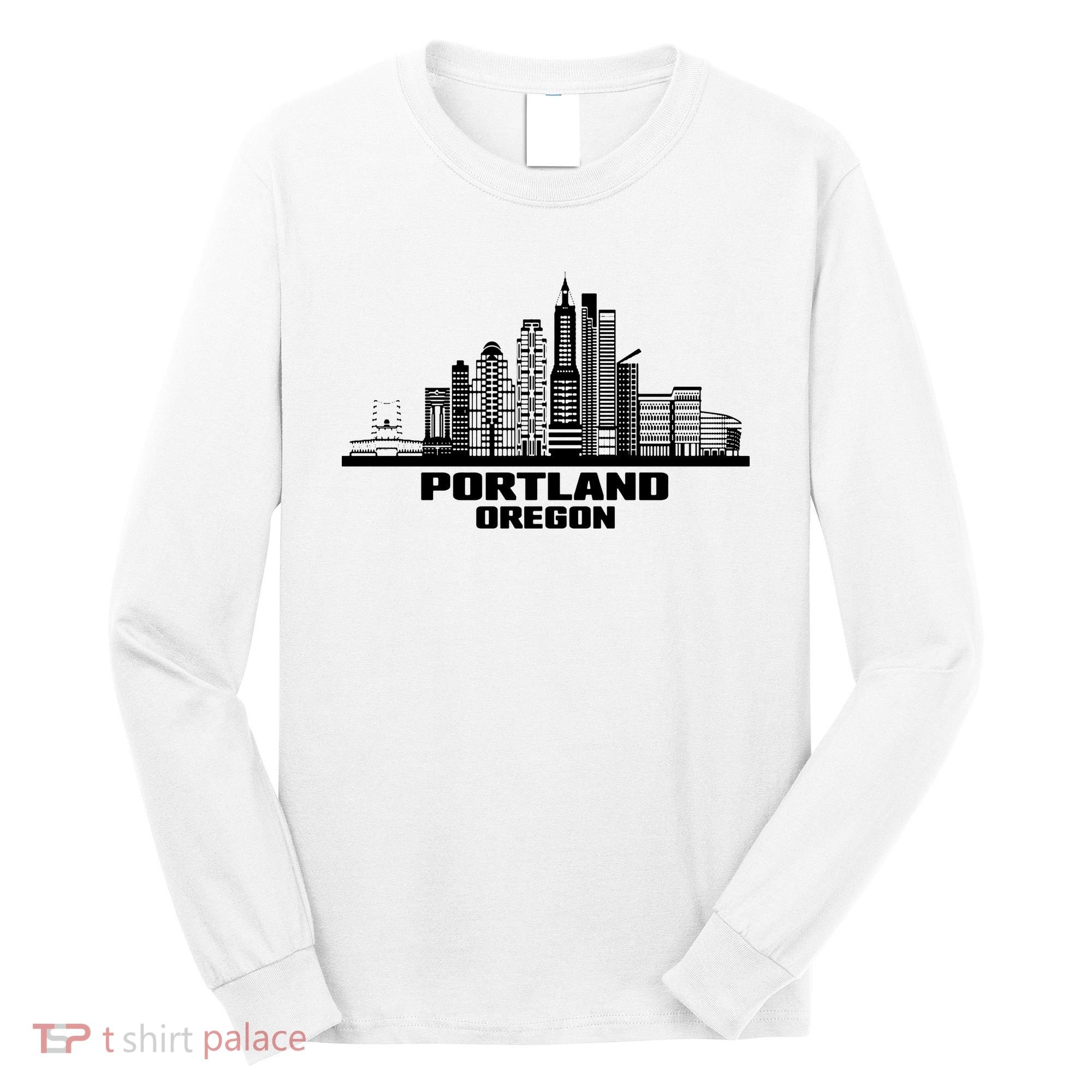 Portland Oregon State Skyline Long Sleeve Shirt