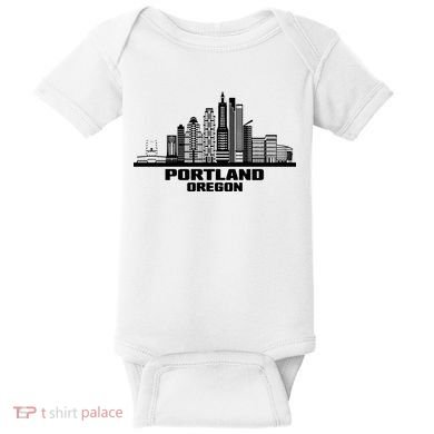 Portland Oregon State Skyline Baby Bodysuit
