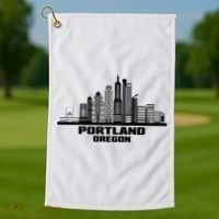 Portland Oregon State Skyline Golf Towel thumb 1