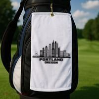 Portland Oregon State Skyline Golf Towel thumb 2