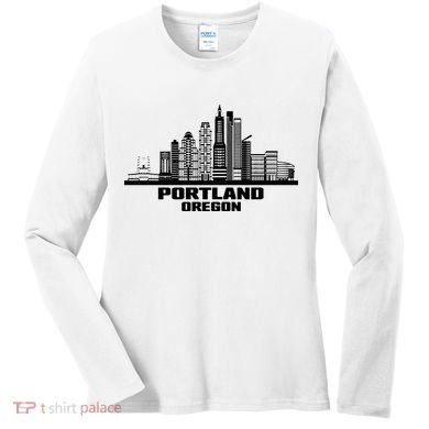 Portland Oregon State Skyline Women's Long Sleeve Shirt