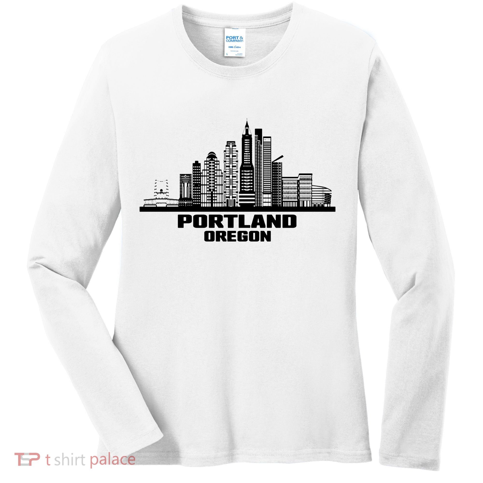 Portland Oregon State Skyline Women's Long Sleeve Shirt