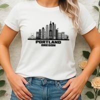 Portland Oregon State Skyline Women's T-Shirt thumb 2