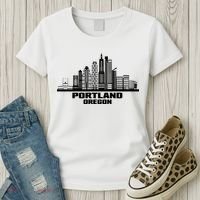 Portland Oregon State Skyline Women's T-Shirt thumb 3