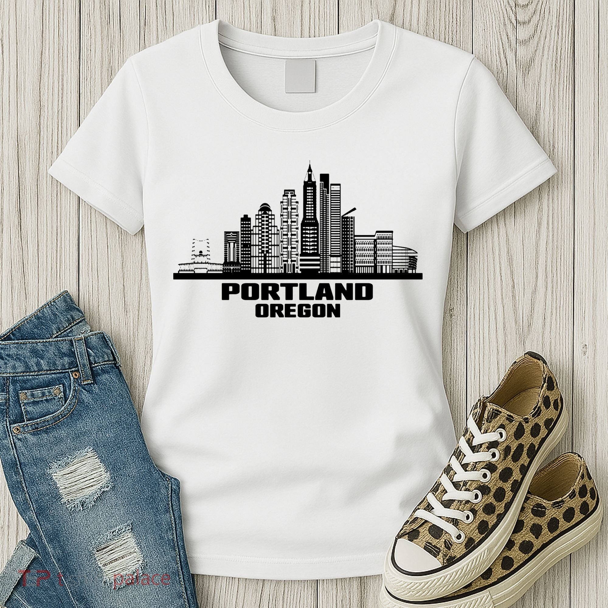 Portland Oregon State Skyline Women's T-Shirt