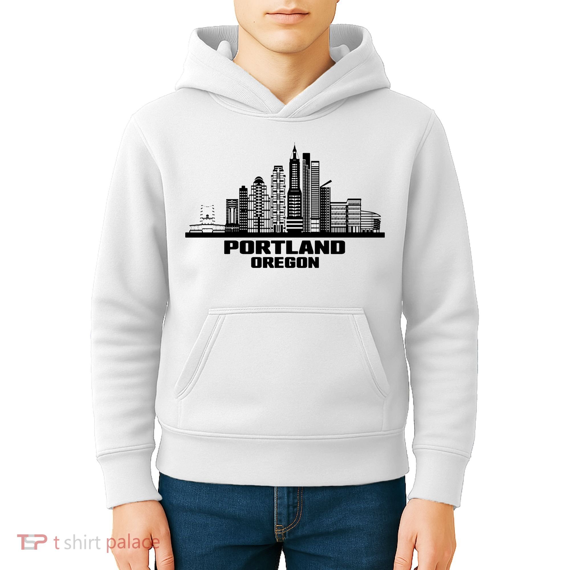 Portland Oregon State Skyline Kids Hoodie