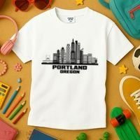 Portland Oregon State Skyline Kids T-Shirt thumb 3