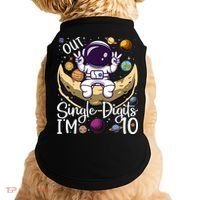 Peace Out Single Digits I'm 10 Years Old Birthday Astronaut Doggie Tank thumb 0