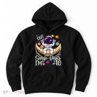 Peace Out Single Digits I'm 10 Years Old Birthday Astronaut Hoodie thumb 0