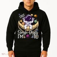 Peace Out Single Digits I'm 10 Years Old Birthday Astronaut Hoodie thumb 2
