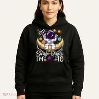 Peace Out Single Digits I'm 10 Years Old Birthday Astronaut Hoodie thumb 5