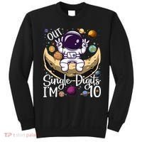 Peace Out Single Digits I'm 10 Years Old Birthday Astronaut Sweatshirt thumb 0