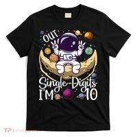 Peace Out Single Digits I'm 10 Years Old Birthday Astronaut T-Shirt thumb 0