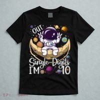 Peace Out Single Digits I'm 10 Years Old Birthday Astronaut T-Shirt thumb 5
