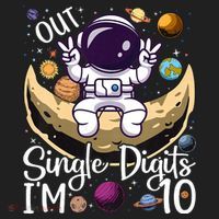 Peace Out Single Digits I'm 10 Years Old Birthday Astronaut Beanie thumb 2