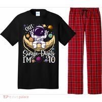 Peace Out Single Digits I'm 10 Years Old Birthday Astronaut Pajama Set thumb 0