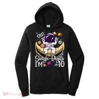 Peace Out Single Digits I'm 10 Years Old Birthday Astronaut Women's Hoodie thumb 0