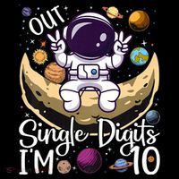 Peace Out Single Digits I'm 10 Years Old Birthday Astronaut Women's Hoodie thumb 2