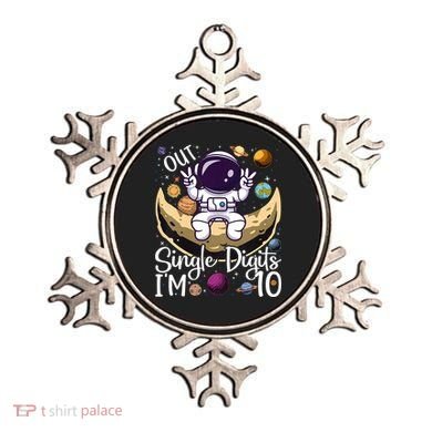 Peace Out Single Digits I'm 10 Years Old Birthday Astronaut Ornament