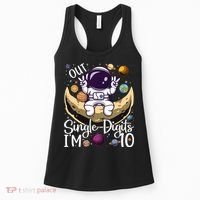 Peace Out Single Digits I'm 10 Years Old Birthday Astronaut Women's Tank Top thumb 0