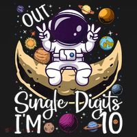 Peace Out Single Digits I'm 10 Years Old Birthday Astronaut Women's Tank Top thumb 5