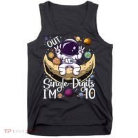 Peace Out Single Digits I'm 10 Years Old Birthday Astronaut Tank Top thumb 0