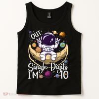 Peace Out Single Digits I'm 10 Years Old Birthday Astronaut Tank Top thumb 2