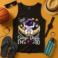 Peace Out Single Digits I'm 10 Years Old Birthday Astronaut Tank Top thumb 4