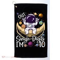 Peace Out Single Digits I'm 10 Years Old Birthday Astronaut Golf Towel thumb 0