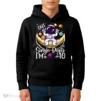 Peace Out Single Digits I'm 10 Years Old Birthday Astronaut Kids Hoodie thumb 4