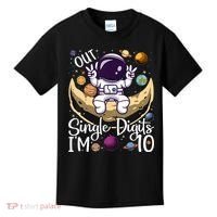 Peace Out Single Digits I'm 10 Years Old Birthday Astronaut Kids T-Shirt thumb 0