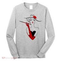 Posh Lady Smoking Cigarette Holder Long Sleeve Shirt thumb 0
