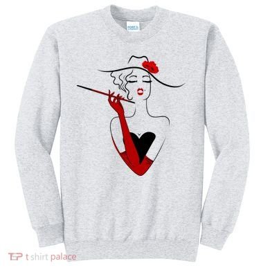Posh Lady Smoking Cigarette Holder Sweatshirt