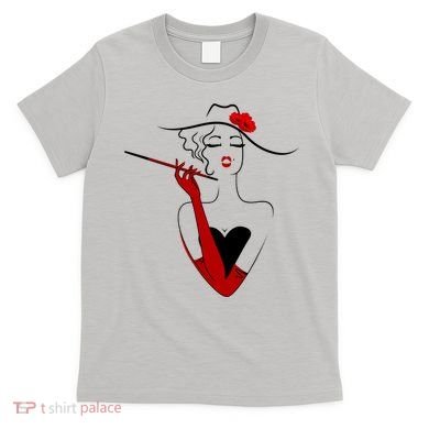 Posh Lady Smoking Cigarette Holder T-Shirt