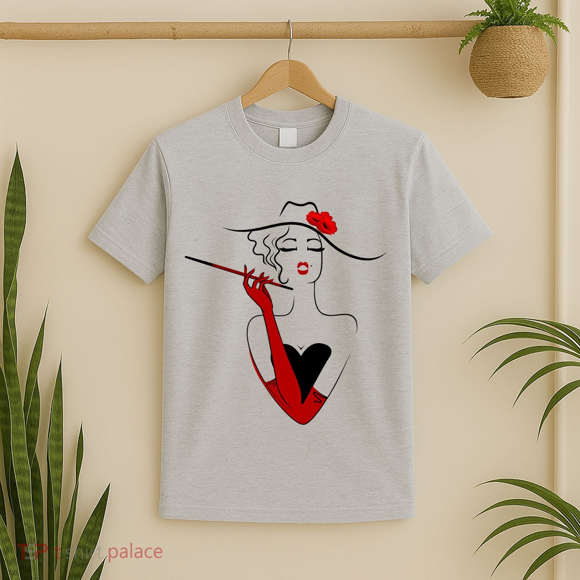 Posh Lady Smoking Cigarette Holder T-Shirt
