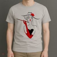 Posh Lady Smoking Cigarette Holder T-Shirt thumb 3